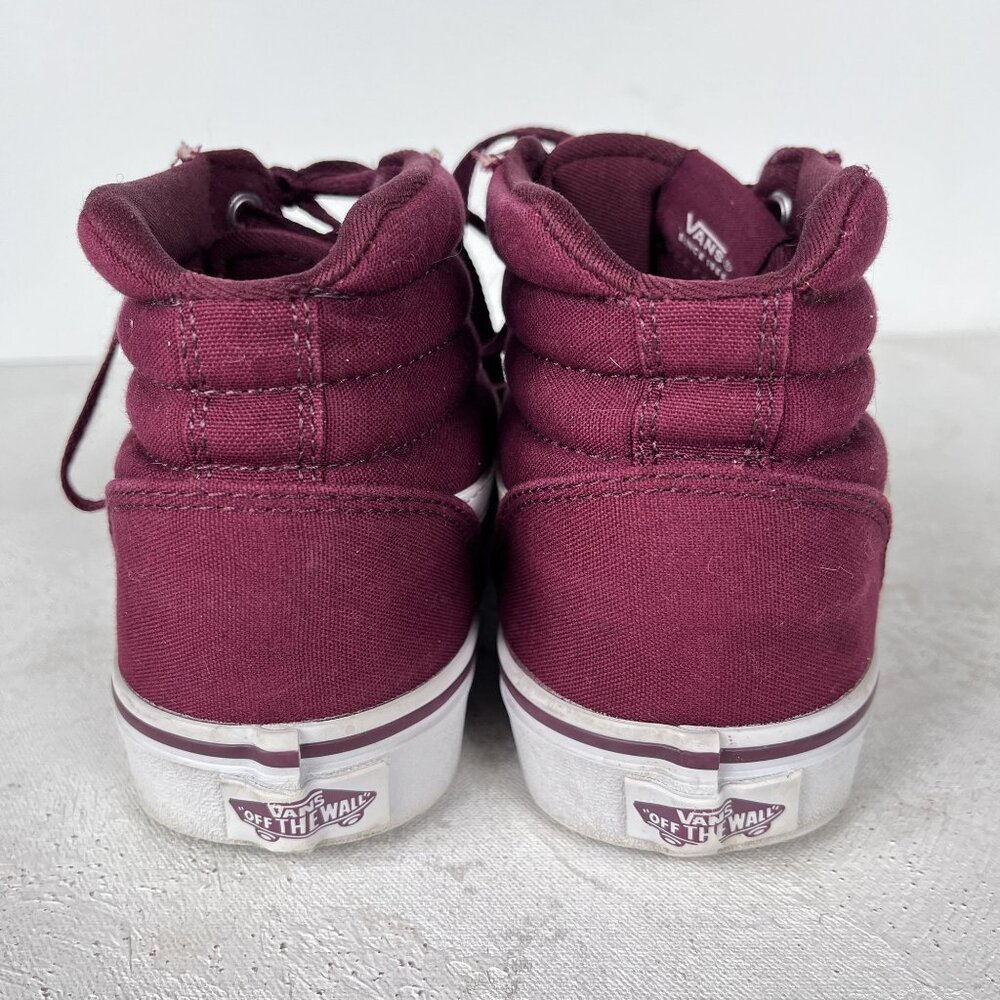 Vans Old Skool Sk8 Womens Canvas Marron White Sneakers Sz 7.5 - Picture 6 of 9